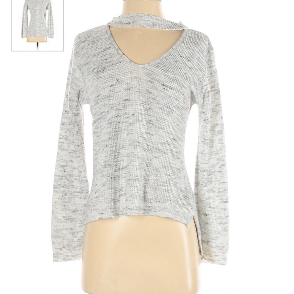 Light Gray Sweater with Cutout